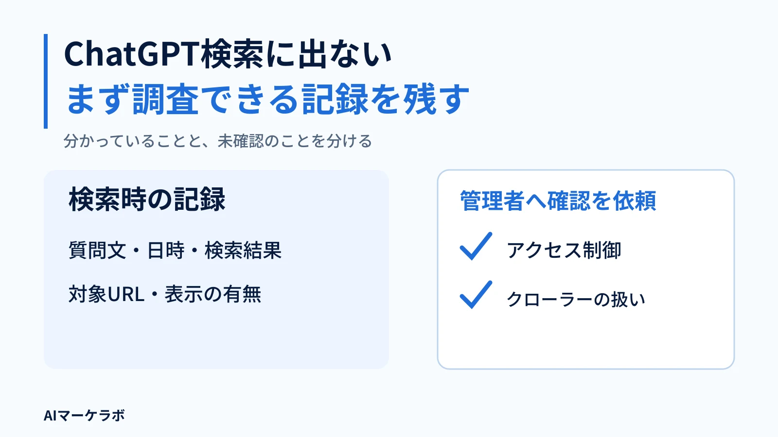 ChatGPT検索に出ない。まず調査できる記録を残す。分かっていることと、未確認のことを分ける